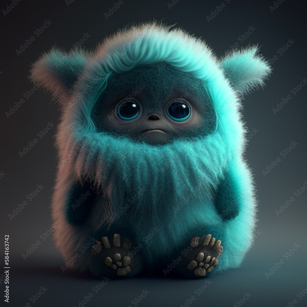 Fototapeta premium Cute Fluffy Monster