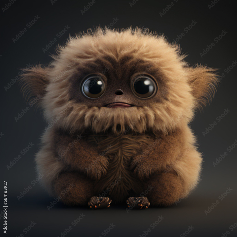 Fototapeta premium Cute Fluffy Monster