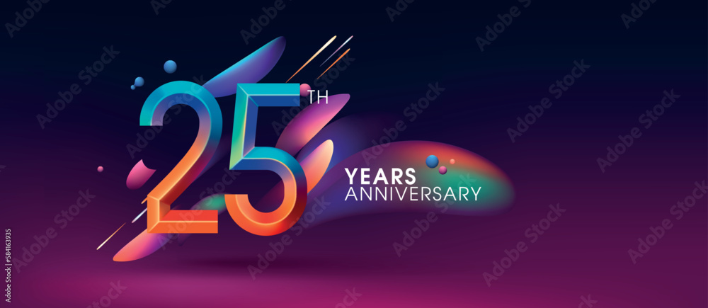 custom made wallpaper toronto digital25 years anniversary vector icon, logo. Design element with modern graphic style number