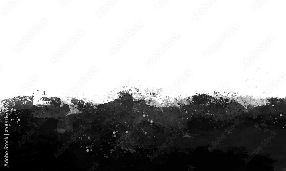Black brush watercolor modern brush style with colorful texture for your template.