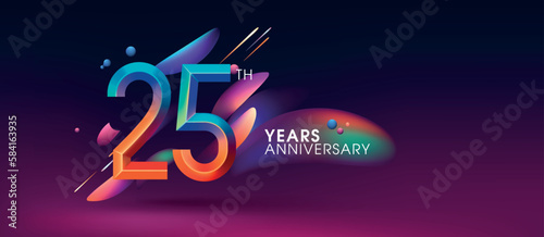 25 years anniversary vector icon, logo. Design element with modern graphic style number