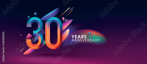 30 years anniversary vector icon, logo. Design element with modern graphic style number