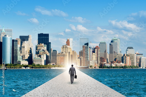 Businessman in the ambition and determination concept
