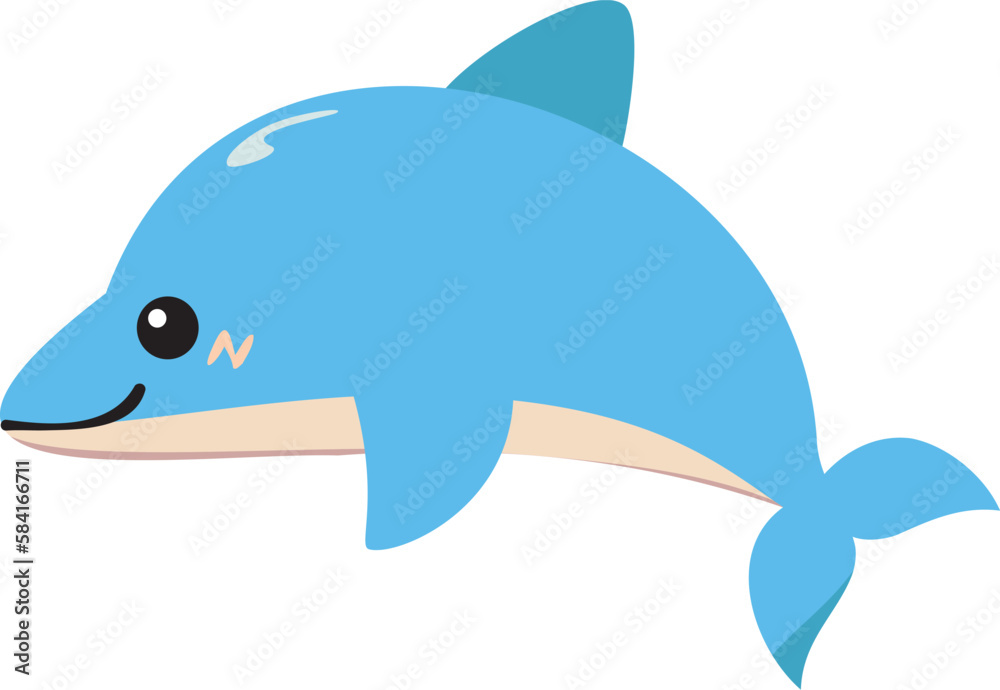 Obraz premium ジャンプするイルカのキャラクター