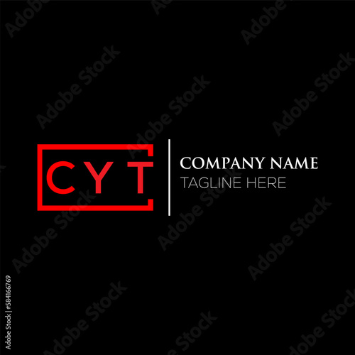 CYT letter logo design on black background. CYT creative initials letter logo concept. CYT letter design. CYT letter design on black background. CYT logo vector.
 photo