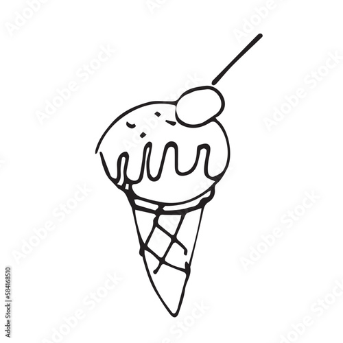 ice cream line icon black