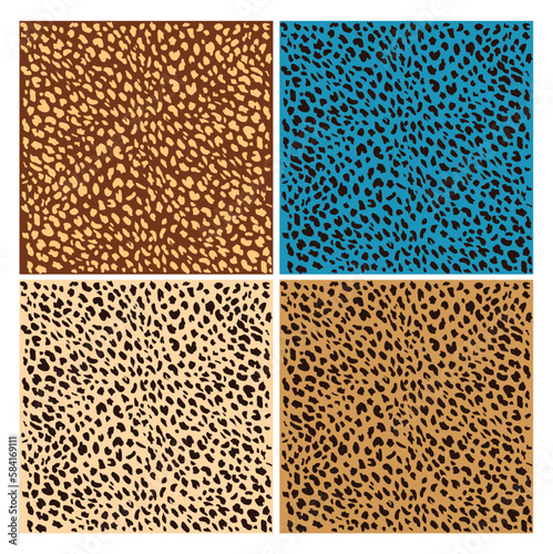 Leopard pattern seamless design, vector illustration background. Animal fur  (panthera pardus) fabric design.  