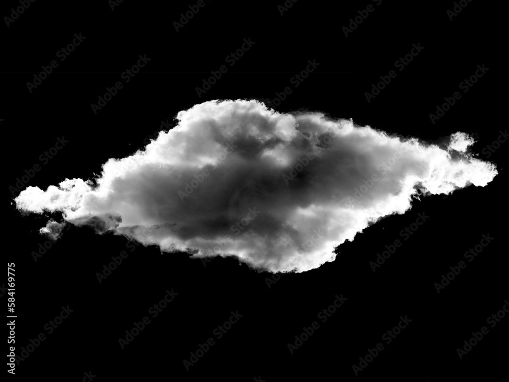 Cloud, Fog or smoke isolated on black background. Royalty high-quality free stock photo image of abstract white cloudiness, clouds, mist overlays.  White cloudiness, mist or smog overlay backgrounds