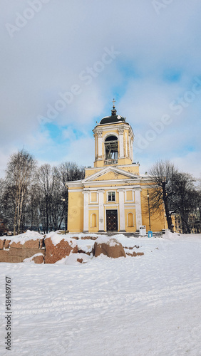 View of Cathedral of Saints Peter and Paul. Lutheran church in Vyborg, Russia. High quality photo