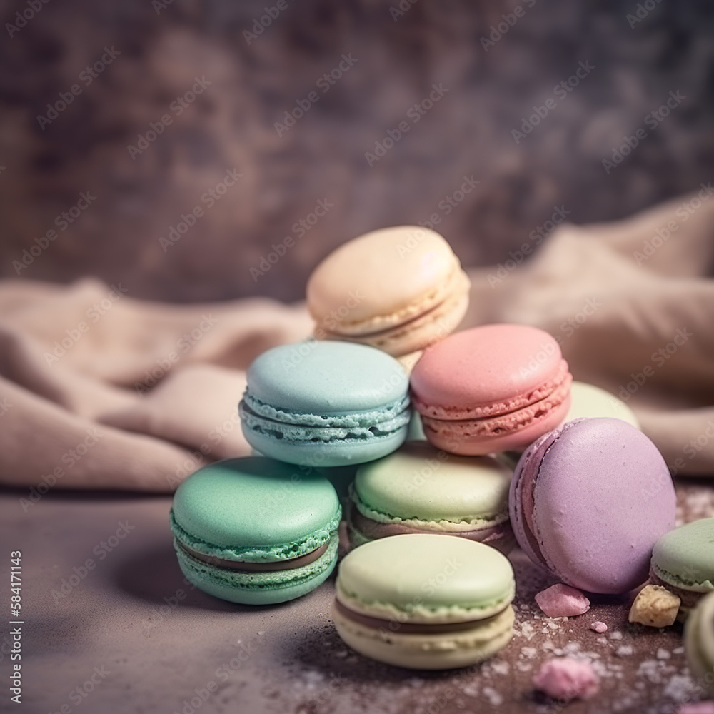 colorful macaroon dessert, generative ai colorful macaroon dessert, generative ai