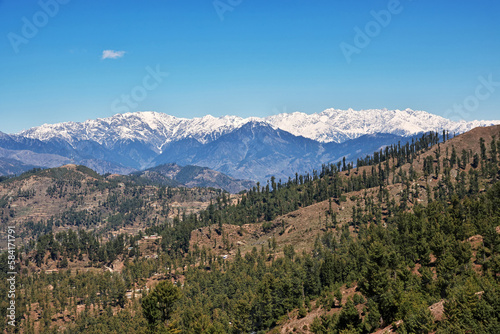 The panoramic view of Himalayas in Malam Jabba close Hindu Kush mountain  Pakistan