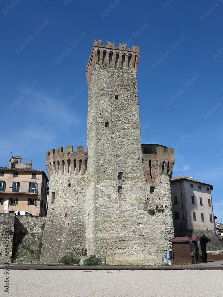 Umbertide Historic Fortress View in Umbria, Italy