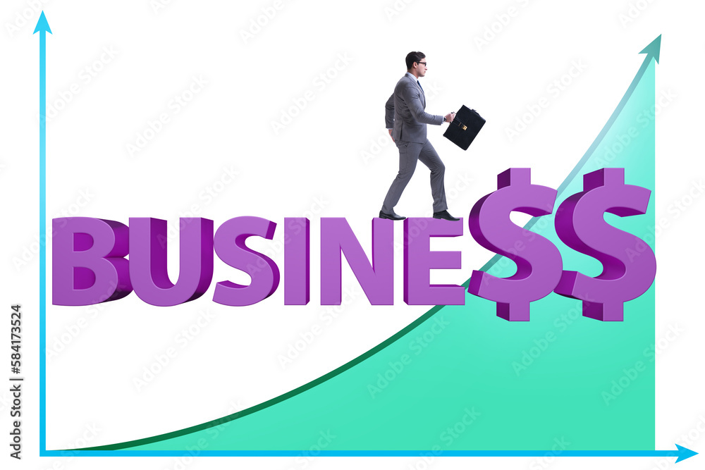 Concept of growing business with chart Concept of growing business with chart