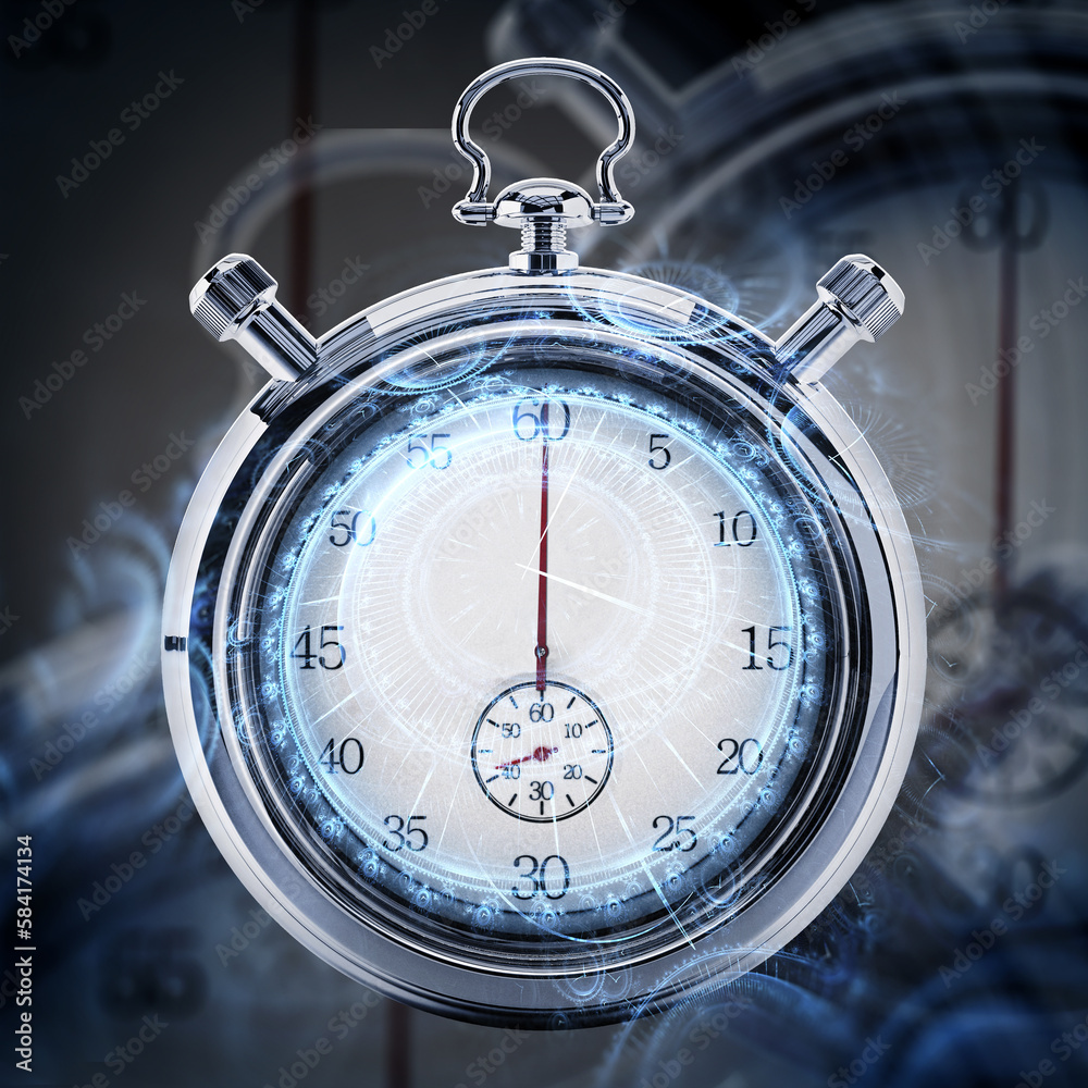 Fictitious analogue chronometer background. 3D illustration Fictitious analogue chronometer background. 3D illustration