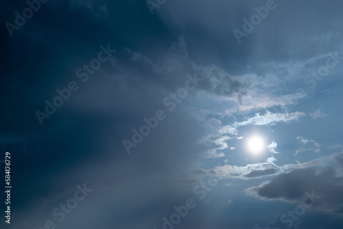 Dramatic blue sky with white clouds. © Vladimir Arndt