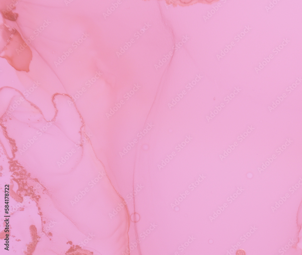 Pink Ink Wash. Liquid Illustration. Fluid Wave Pink Ink Wash. Liquid Illustration. Fluid Wave
