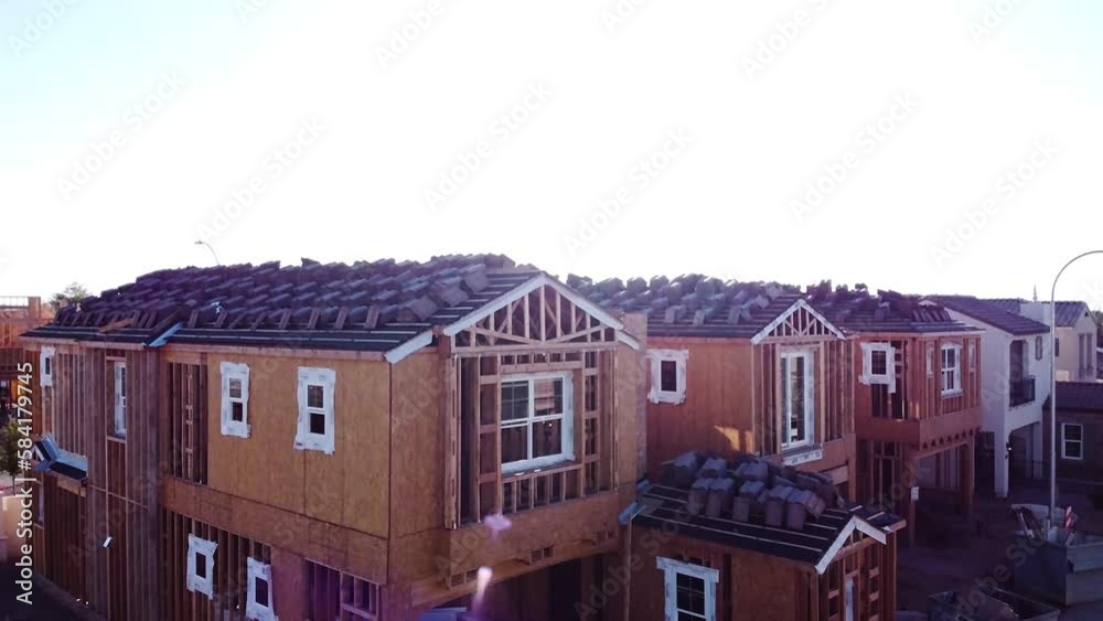 Drone shot of housing construction