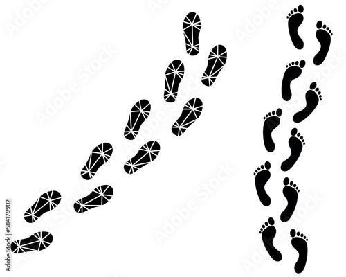 footprints of the person