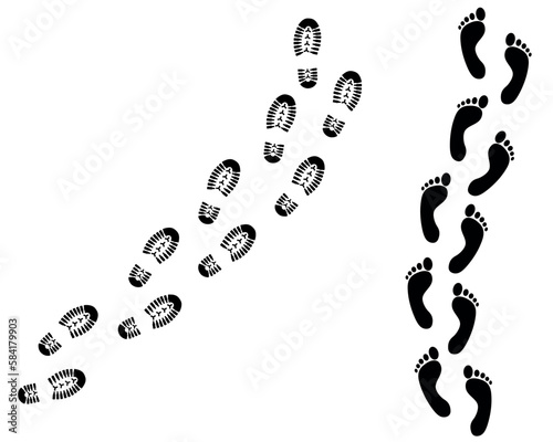 Footprint Vector Illustration Isolated on White Background