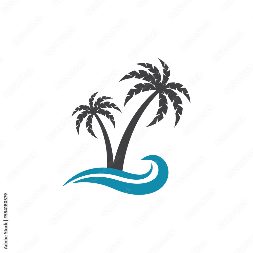 palm beach logo design vector