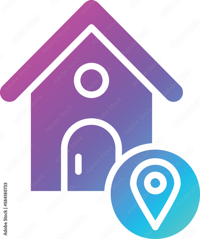 House Location Vector Icon Design Illustration