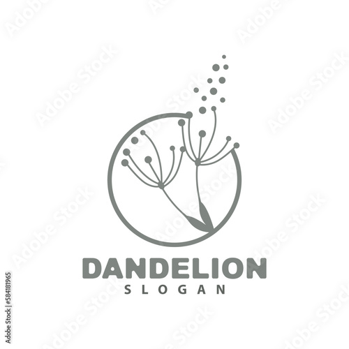 Dandelion Flower Vector, Flower Plant Illustration Icon, Dendelion Logo Simple Design
