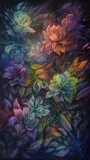 Vibrant flower art for a cheerful wall, generative ai