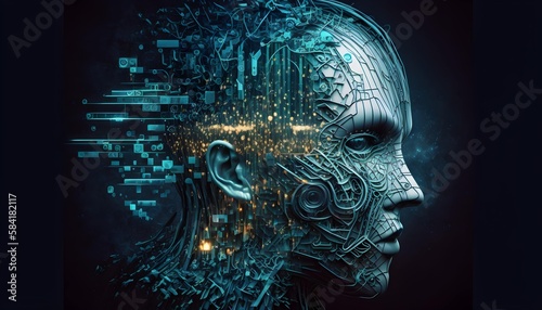 The Face of AI Hacker. Generative AI.