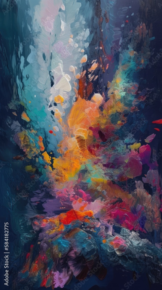 Fototapeta premium Vintage abstract painting for a nostalgic wall decoration, generative ai