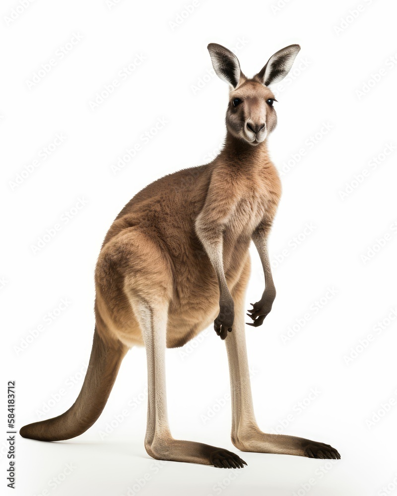 Fototapeta premium photorealistic kangaroo portrait, generative AI