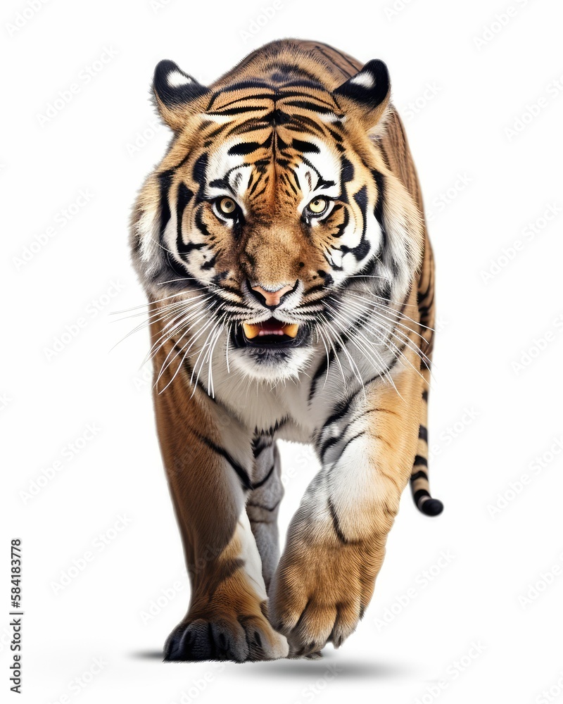 Naklejka premium photorealistic tiger portrait, generative AI