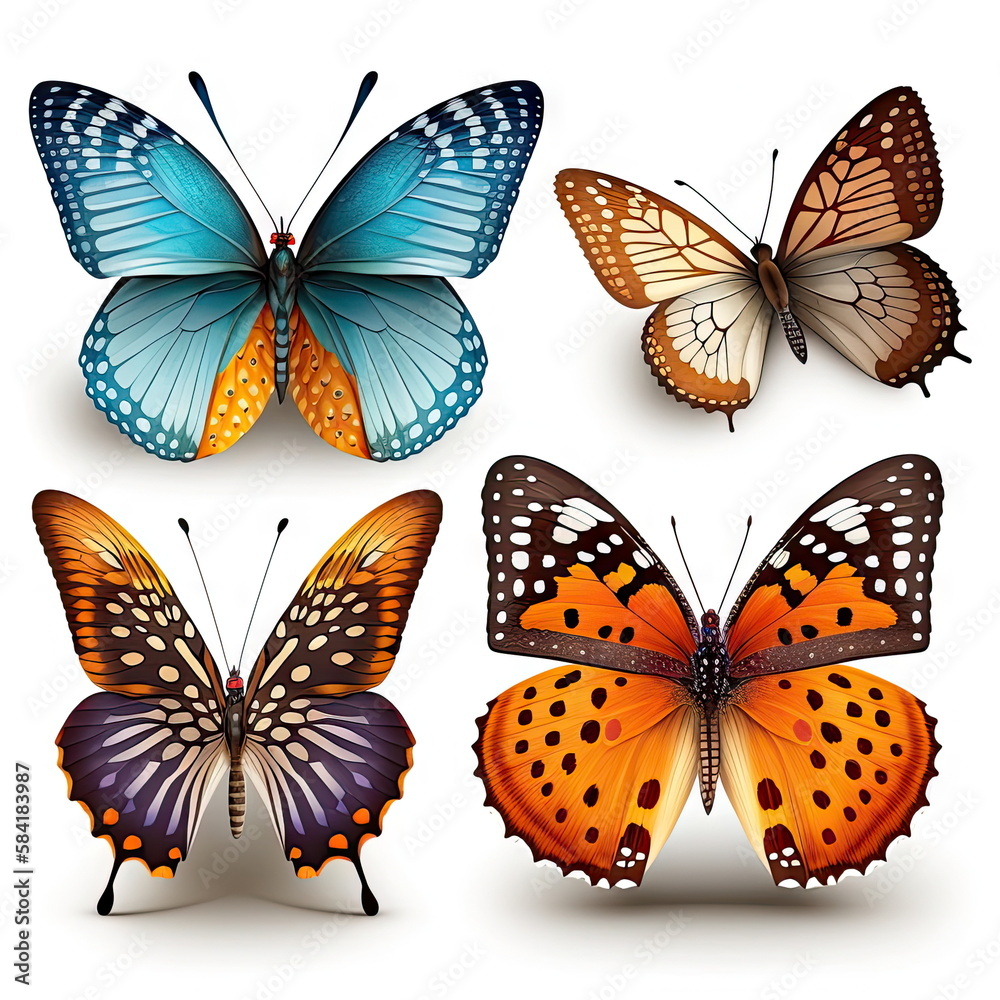 Obraz premium beautiful butterfly, white background