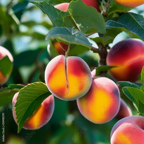 peaches on the tree, generative ai