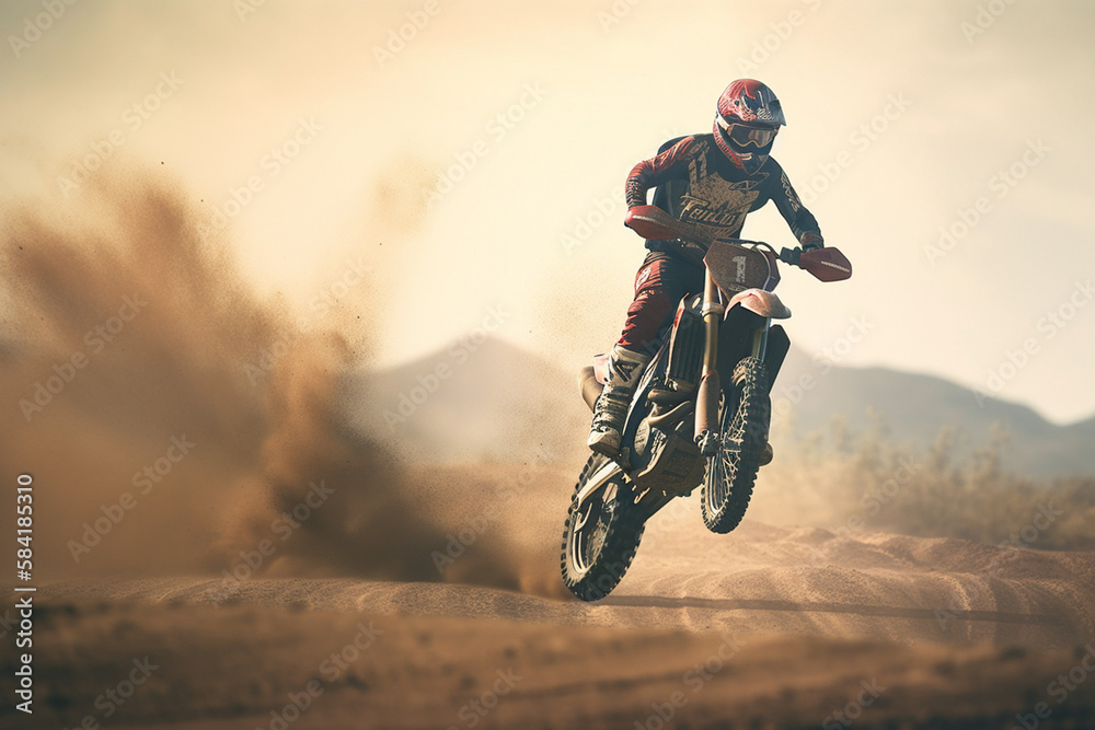 Naklejka premium Motorcross Motorcycle | Generative Ai
