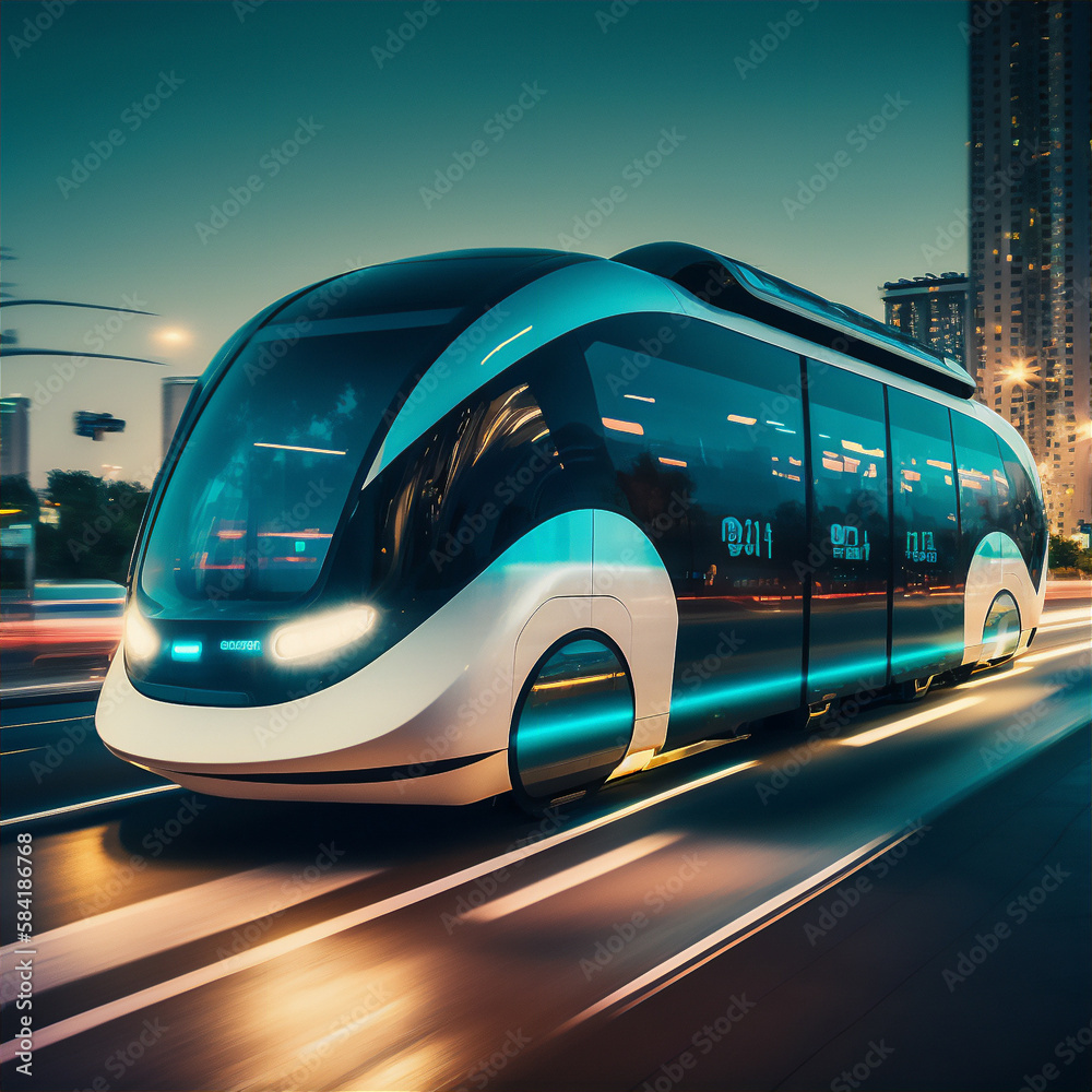 Autonomous vehicle of the future. Generative AI