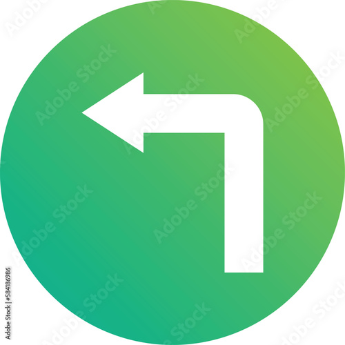 Turn left Vector Icon Design Illustration