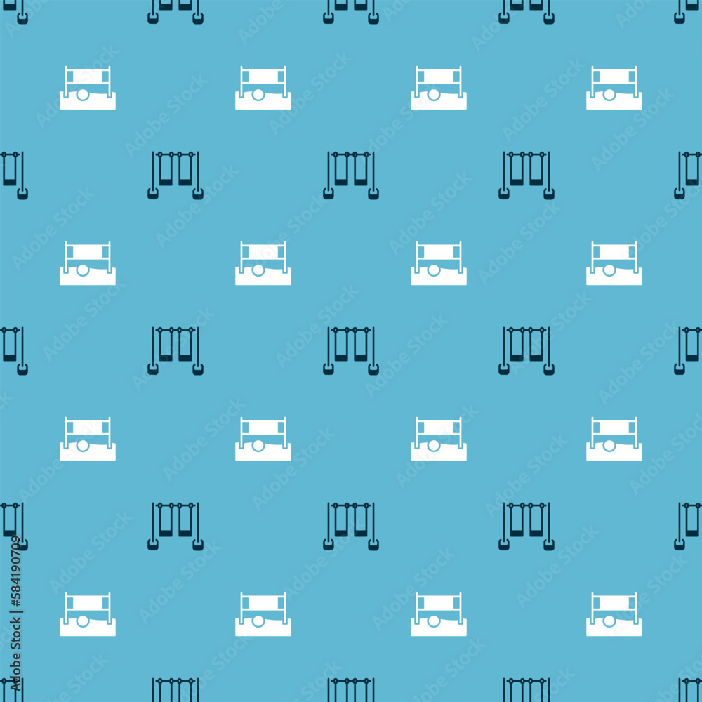 Set Double swing and Volleyball net with ball on seamless pattern. Vector Set Double swing and Volleyball net with ball on seamless pattern. Vector