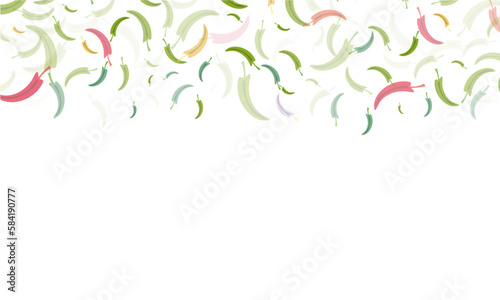 green chili hot pepper falling peppers red background border frame