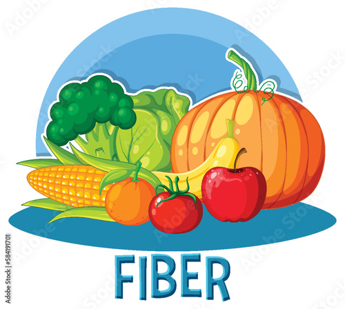 Vegetables and fruits fiber foods group