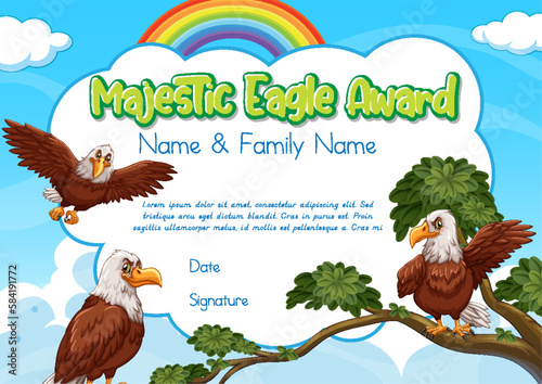Certificate for kids template with customizable design with playful fonts