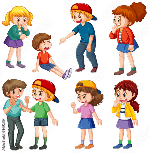 Set of children cartoon character