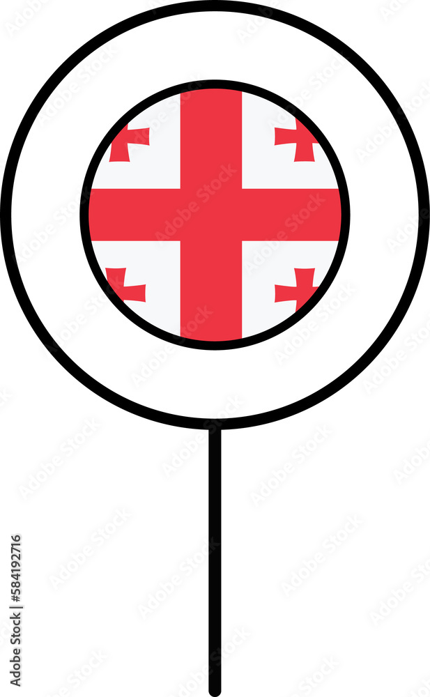 Georgia flag circle pin icon.