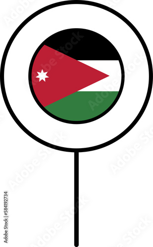 Free Download Jordan flag circle pin icon. - GFXLoad