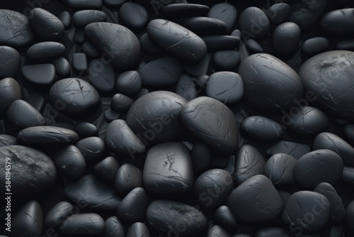 Background of smooth black rock. Generative ai