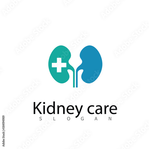 Kidney icon vector. Urology logo design template.