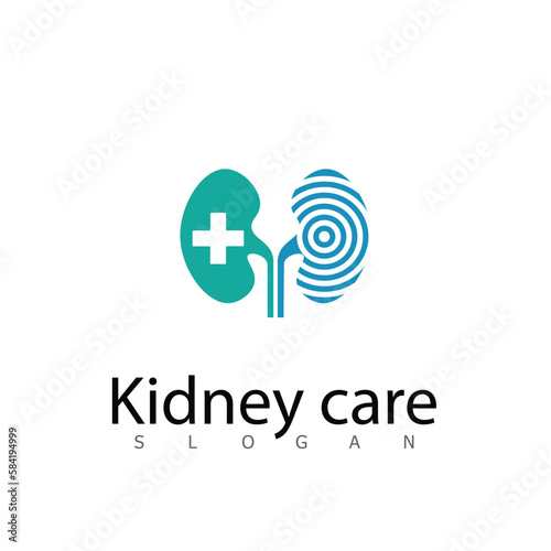 Kidney icon vector. Urology logo design template.