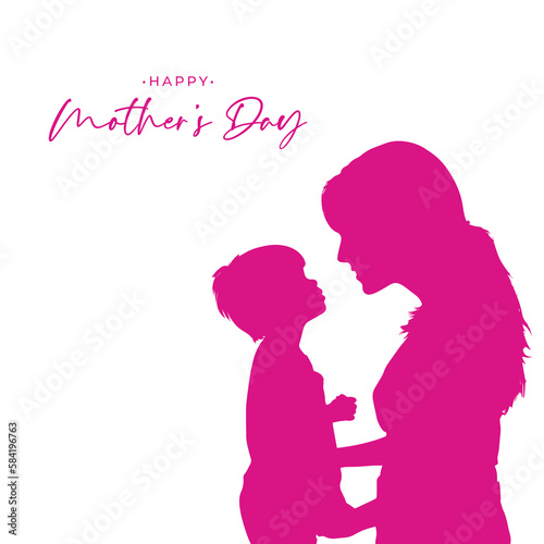 Happy Mother's Day Card. Vector Illustration
