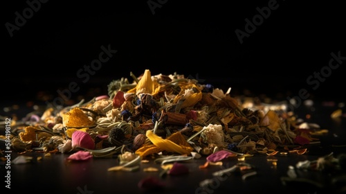 spices on a dark background