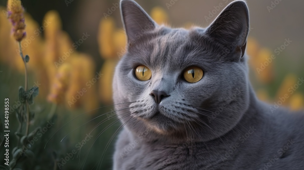 Grey Chartreux Cat. A Portrait of Grace and Adventure