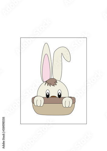 easter bunny rabbit in basket